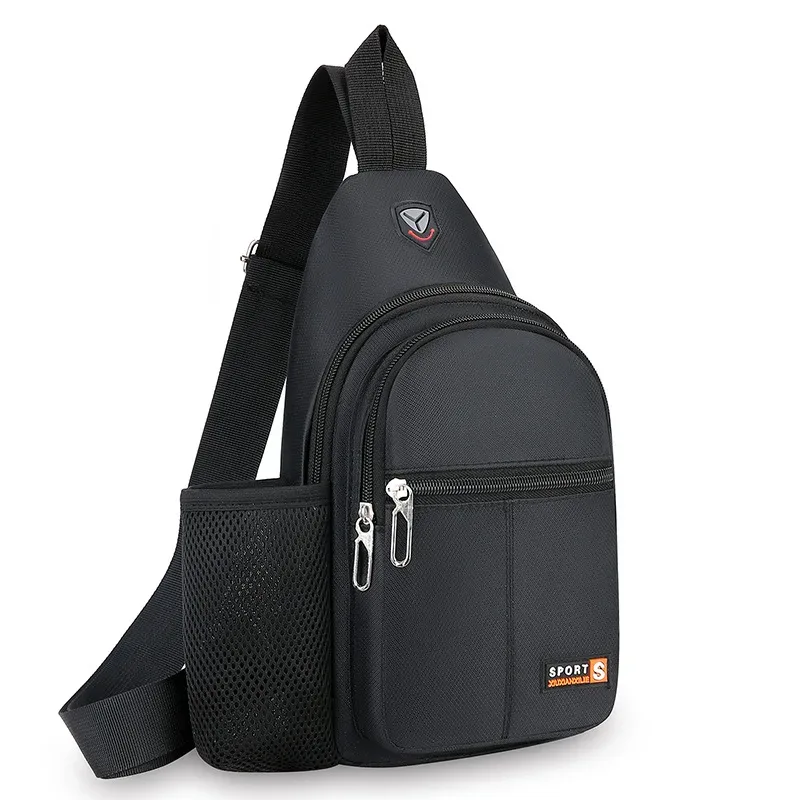 nouveau sac bandoulière imperméable, sac de poitrine tendance, sac multifonctionnel décontracté à une épaule avec porte-gobelet, sac à dos pour homme pour le voyage