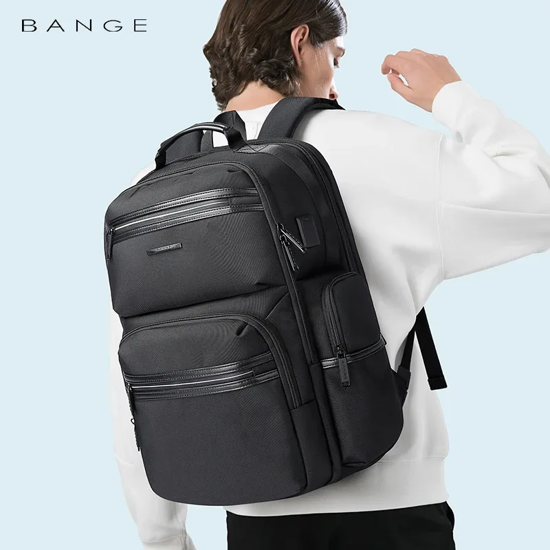 bange anti-vol 15.6 pouces sac à dos pour ordinateur portable pour hommes sacs d'école étanche sacs à dos de voyage d'affaires avec port de chargeur usb