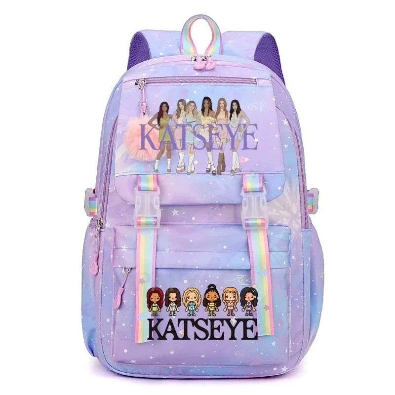 sac à dos kpop katseye pour femmes, sacs d'école multifonctionnels de grande capacité, sac à dos pour adolescents et étudiants, sac de voyage pour fans de mode