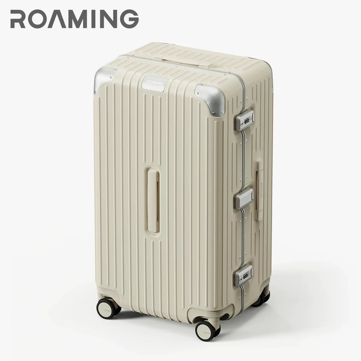 valise de luxe roaming en matériau pc avec cadre en alliage d'aluminium, serrure tsa, bagage à roulettes, grande capacité, 20/24/26/28/30 pouces