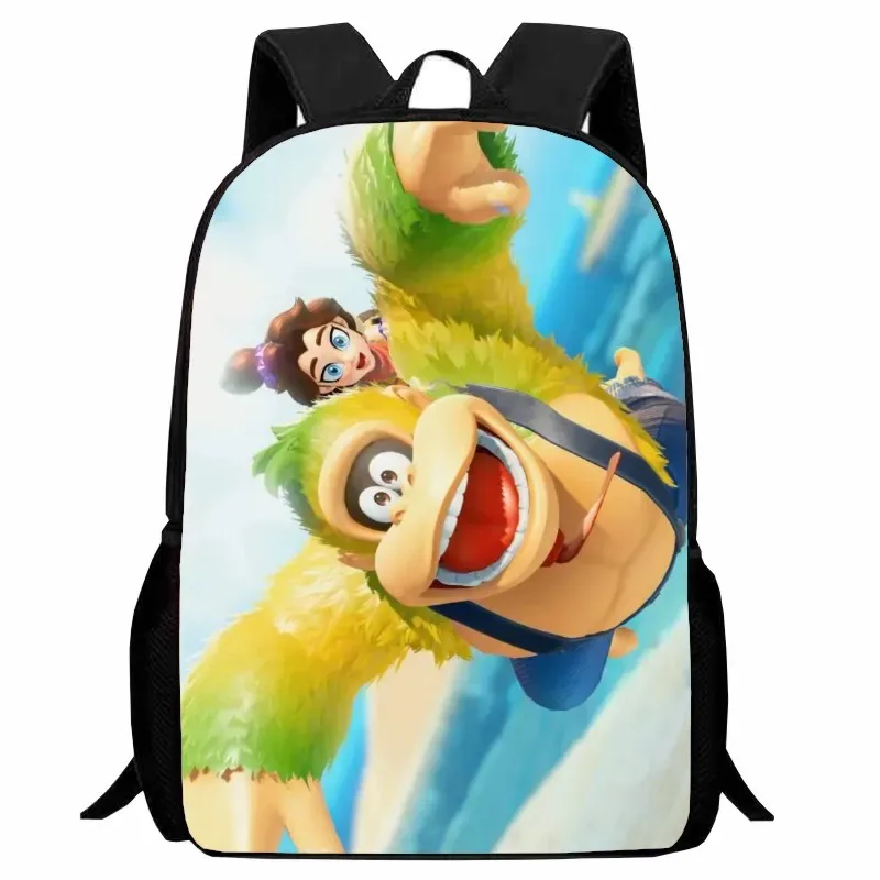 sac dos nylon donkey kong animé joyeux course combat famille grande capacité voyager école