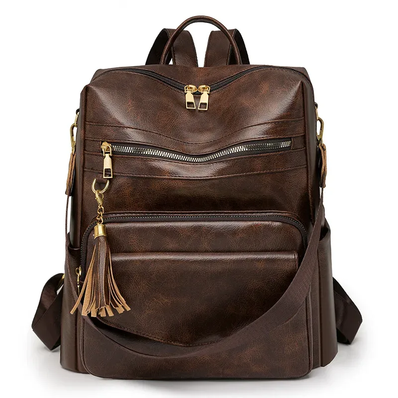 sac à dos sac à main pour femmes pu grand dames mode gland pu cuir voyage sac à dos sac à main concepteur dames sacs à bandoulière étanche