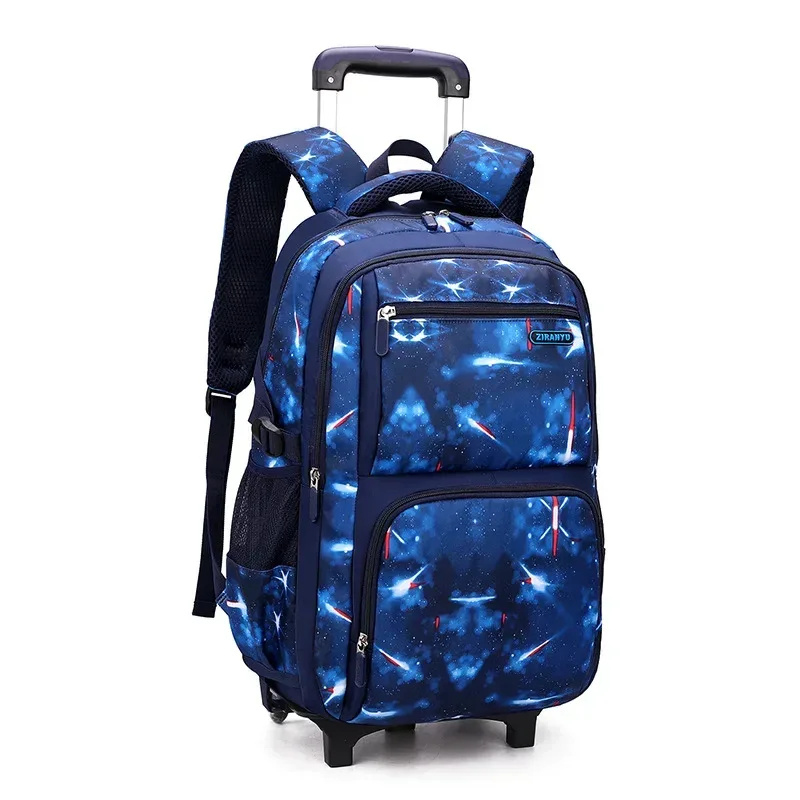 sac d'école enfants sac à dos roulant pour garçon sac à dos à roulettes sac d'école avec roues chariot bookbag bagage à main avec sac à déjeuner