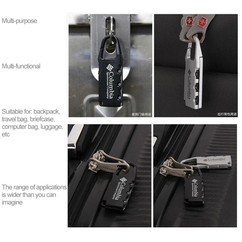 cadenas metallique verrouiller hautequalite poigneecrochet antidrapant guardthieft noire argentée voyage usage sac dos valise tiroir armoire
