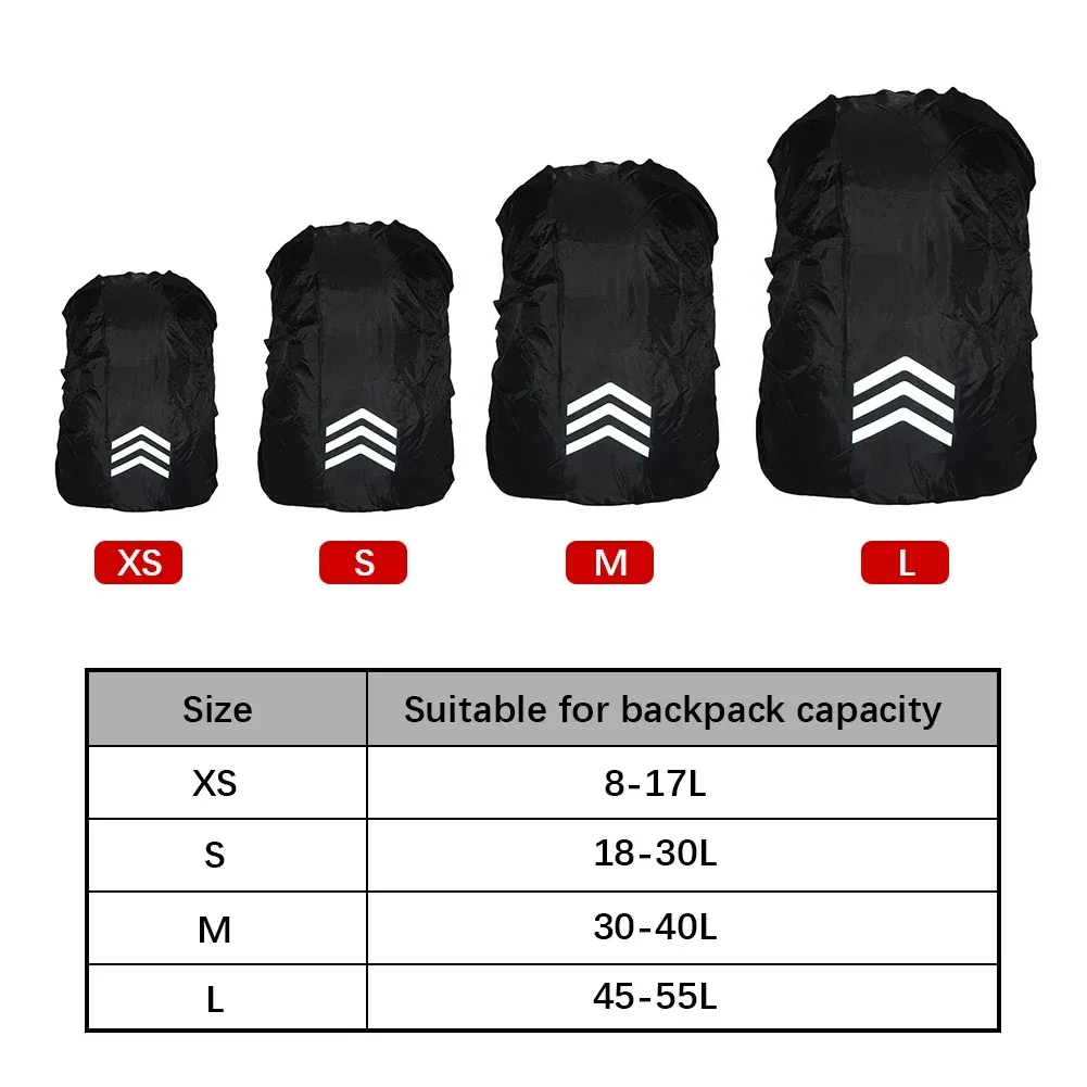 sac à dos réfléchissant extérieur housse de pluie 190t pêche cyclisme randonnée escalade sac couverture imperméable housse de pluie pour sac à dos 18-45l
