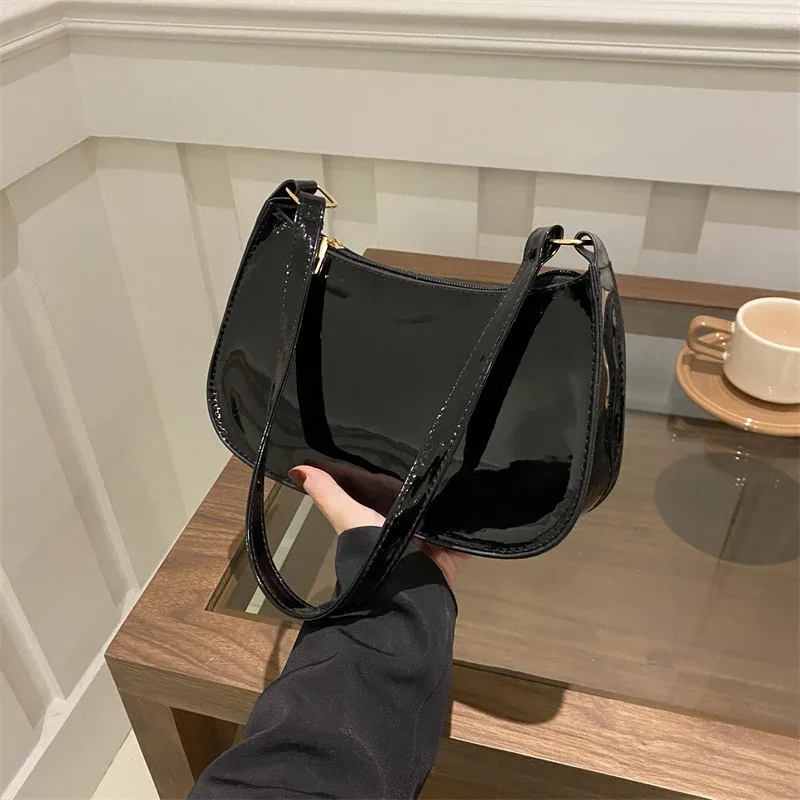 sac à bandoulière rétro en cuir pu de couleur unie, sacs à main à la mode pour femmes, sac sous les bras hobos de styliste décontracté