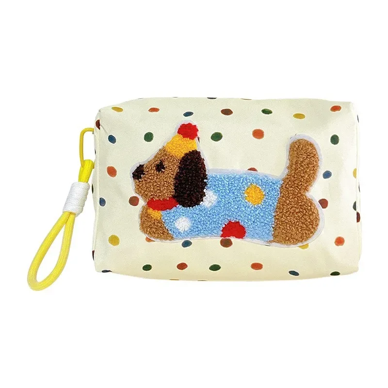 nouvelle trousse de toilette portable grande capacité motif chiot mignon, sac à main, trousse de maquillage, sac de rangement pour fille, sac de rangement et d'organisation