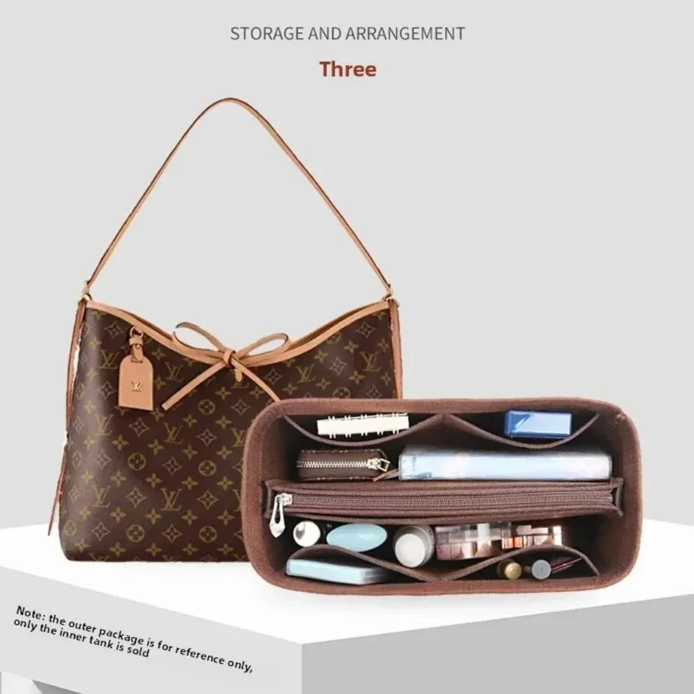 organisateur de sac à main en feutre polyester anti-affaissement, insert de forme pour sac à bandoulière et sac de transport, avec compartiments de rangement