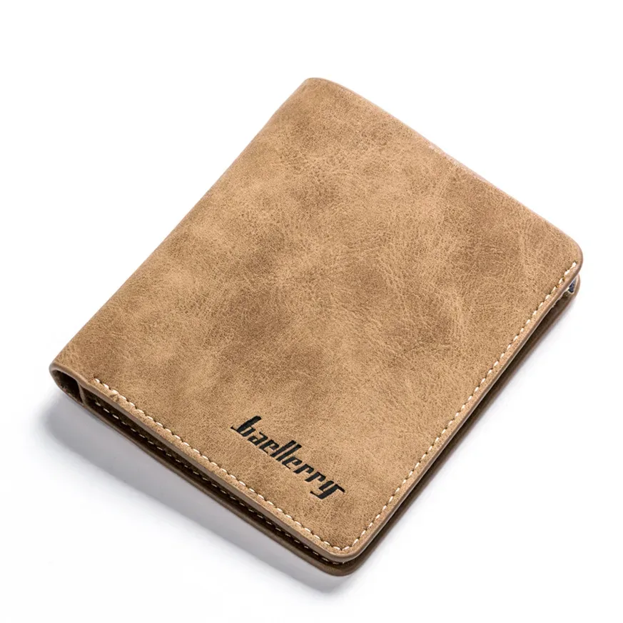 portefeuille court en cuir sablé fin pour homme baellerry, porte-cartes multiples, organisateur de cartes de permis de conduire simple et professionnel