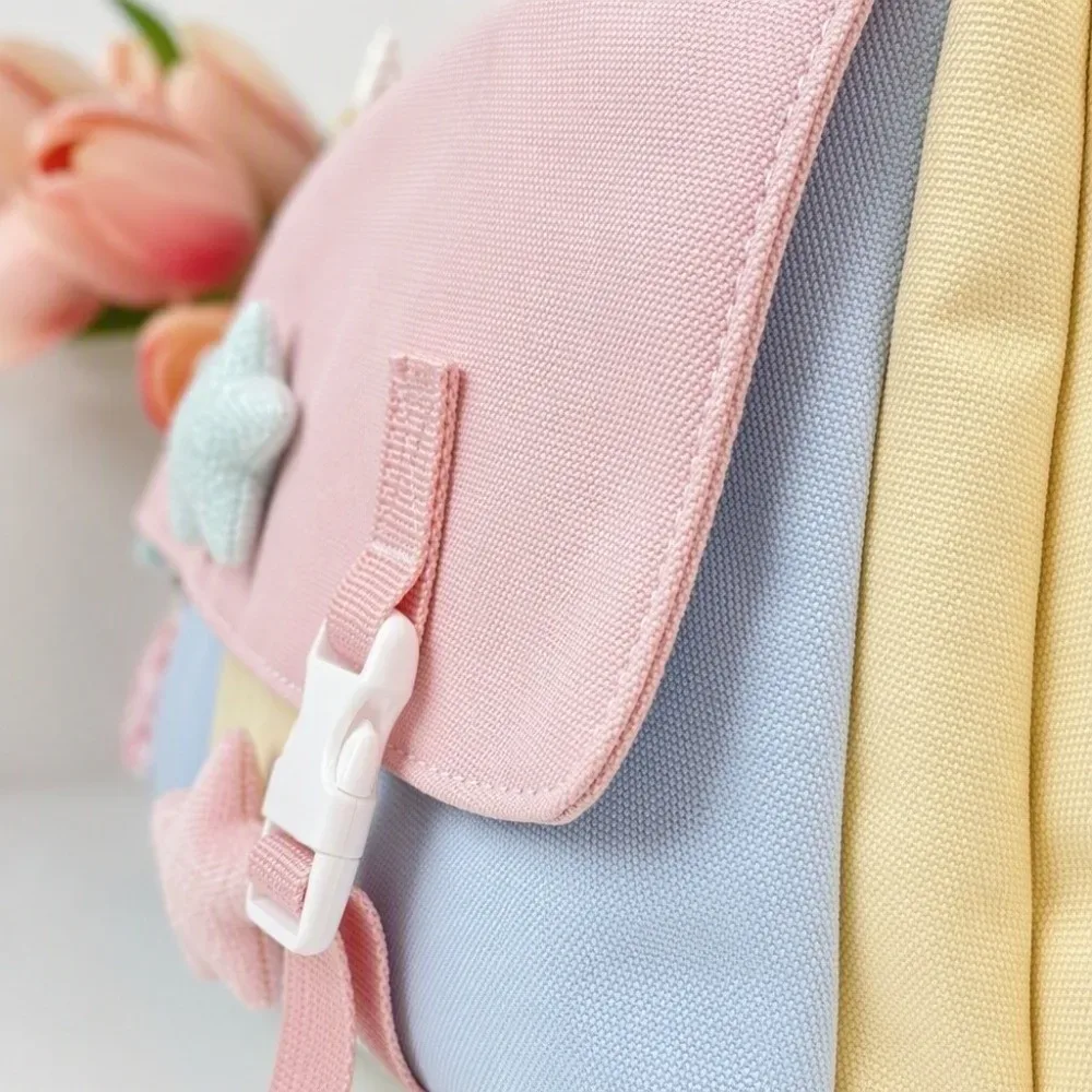 sac de voyage de grande capacité, couleur macaron, sac de sport à bandoulière multi-poches, sac à main portable en polyester, idéal pour les courts séjours.