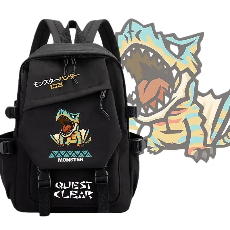 sac à dos monster hunter wilds felyne rathian, sac à dos à bandoulière, sac d'école pour étudiants, sac à dos tendance, sac de voyage