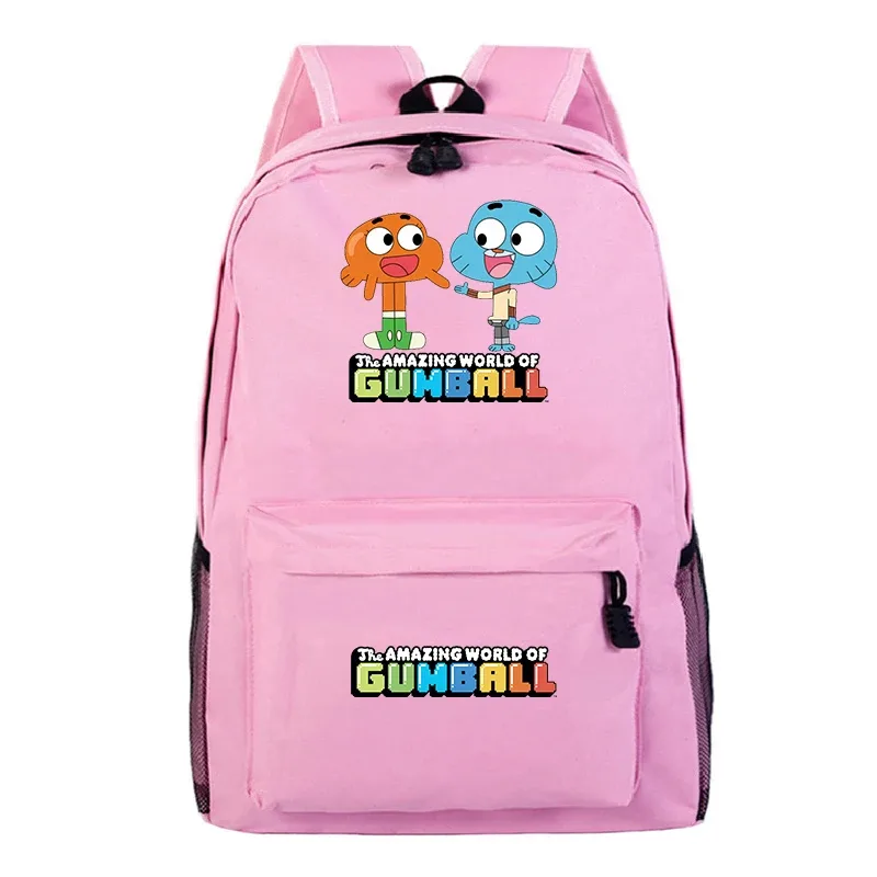 sac à dos the amazing world of gumball pour garçons et filles, sac à dos de dessin animé de grande capacité, sac à livres pour étudiants, sac de voyage unisexe pour l'extérieur