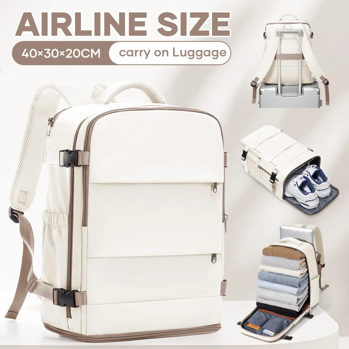 sac dos nylon unisexe vert olive poche limon compartiment ordinateur portable ceinture air voyage décontracté