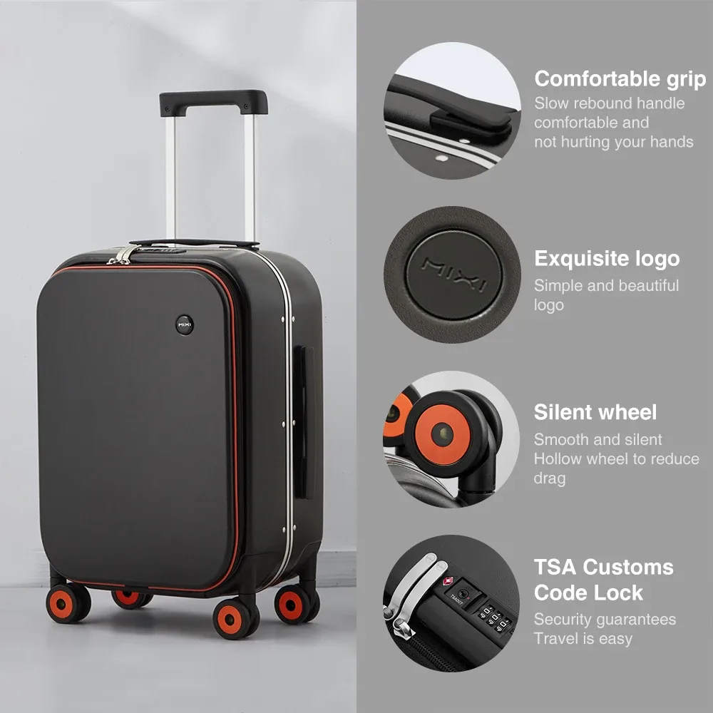 réi-valise à roulettes rigide avec cadre en aluminium, roues rotatives pc, chariot à roulettes, nouveau design innovant