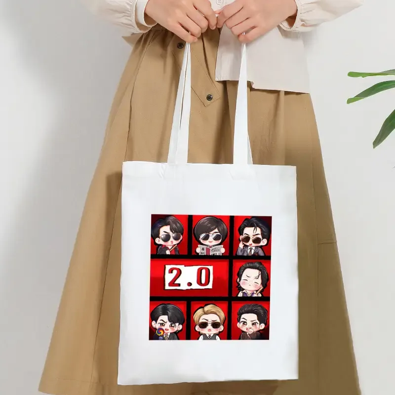 sacs en toile blanche arirang world tour 2026, sac fourre-tout pliable, sac à main de grande capacité, sac de shopping multifonctionnel, cadeau pour fans kpop