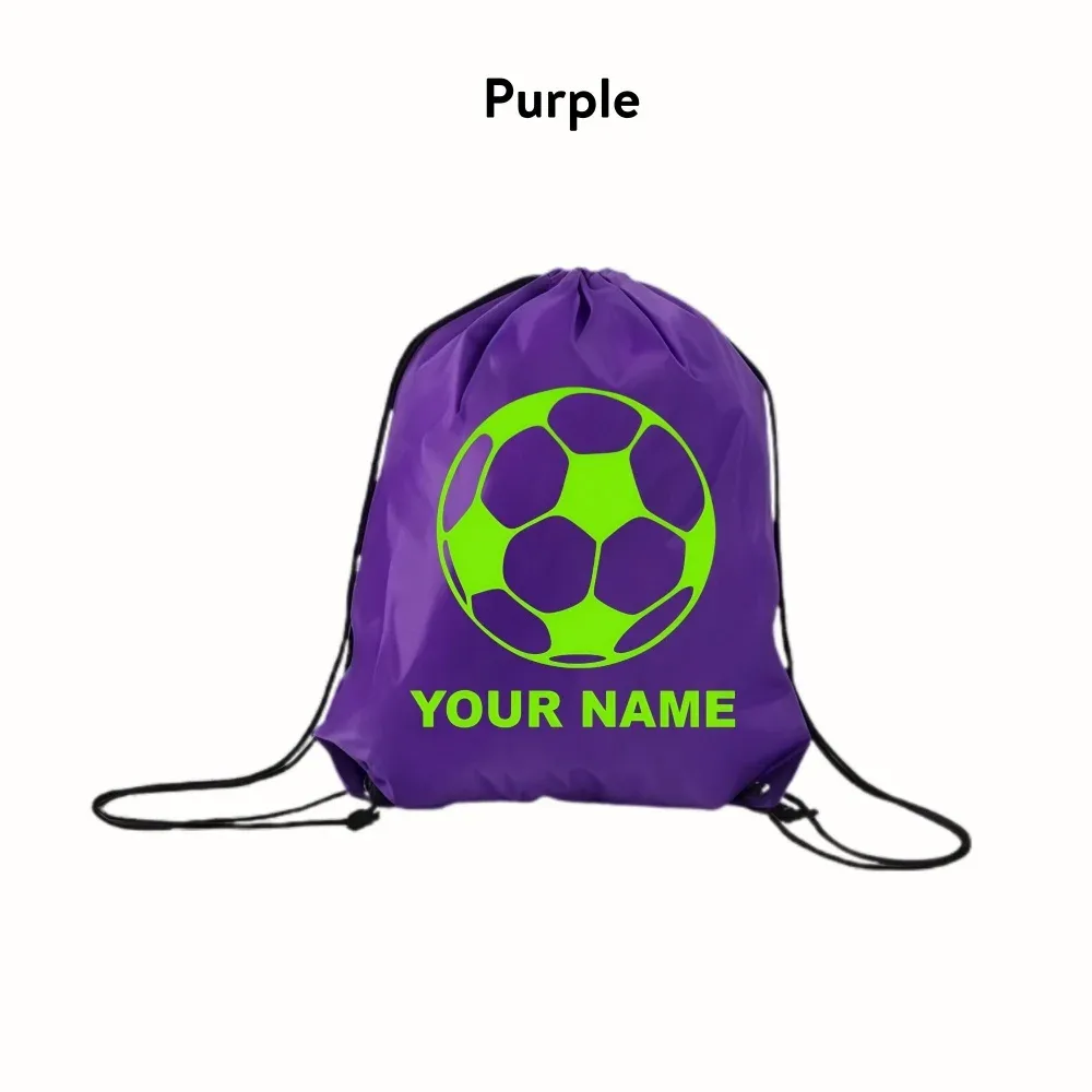 sac à dos de sport personnalisé en polyester avec cordon de serrage, coins renforcés, pour enfants, idéal pour le football et la gym