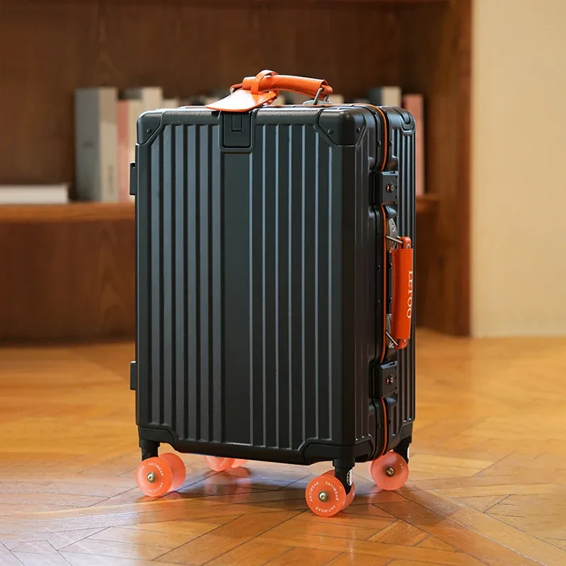 valise à poignée large avec porte-gobelet, valise de voyage, cabine, peintures tsa, serrure, sacs de voyage, boîte en cuir, 20 ", 24/26", nouveau