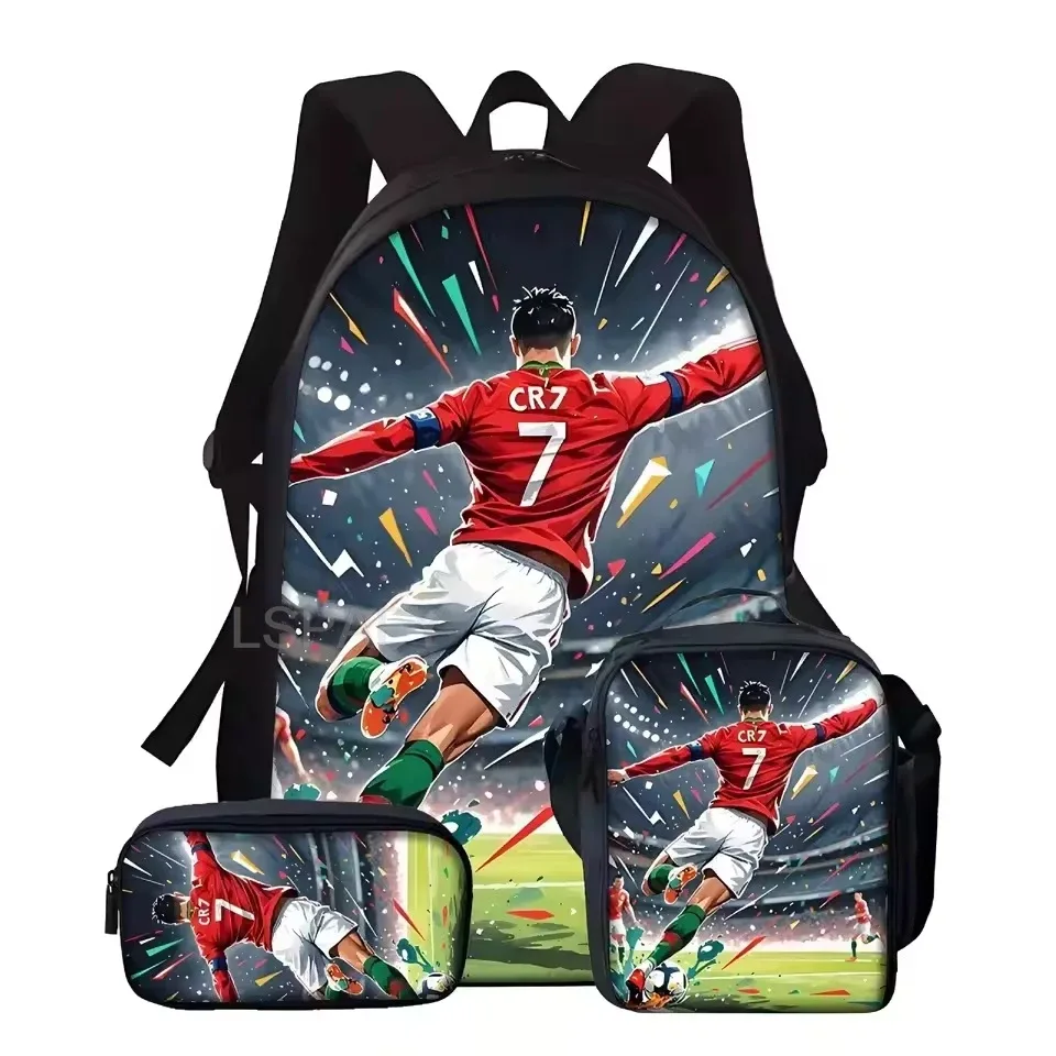 sac dos nylon imprimé cristiano ronaldo multicolore noir unisexe grande capacité pochette sacs associés