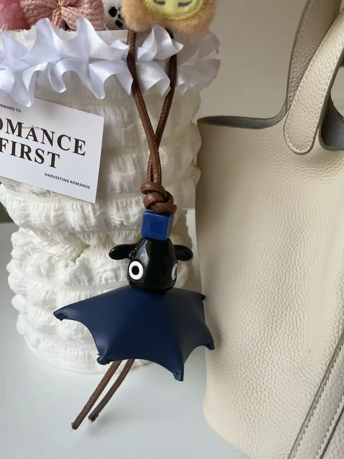 breloque de sac de luxe en cuir véritable avec franges et pompon pieuvre, pendentif en daim unique pour sac fourre-tout de créateur, porte-clés, cadeau pour femme, décoration de sac à main
