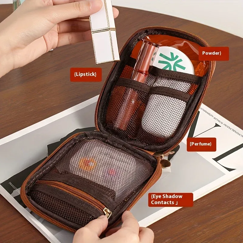 sac de voyage transparent pour cosmétiques, mini sac de rangement portable et étanche pour rouges à lèvres, pochette multifonctionnelle