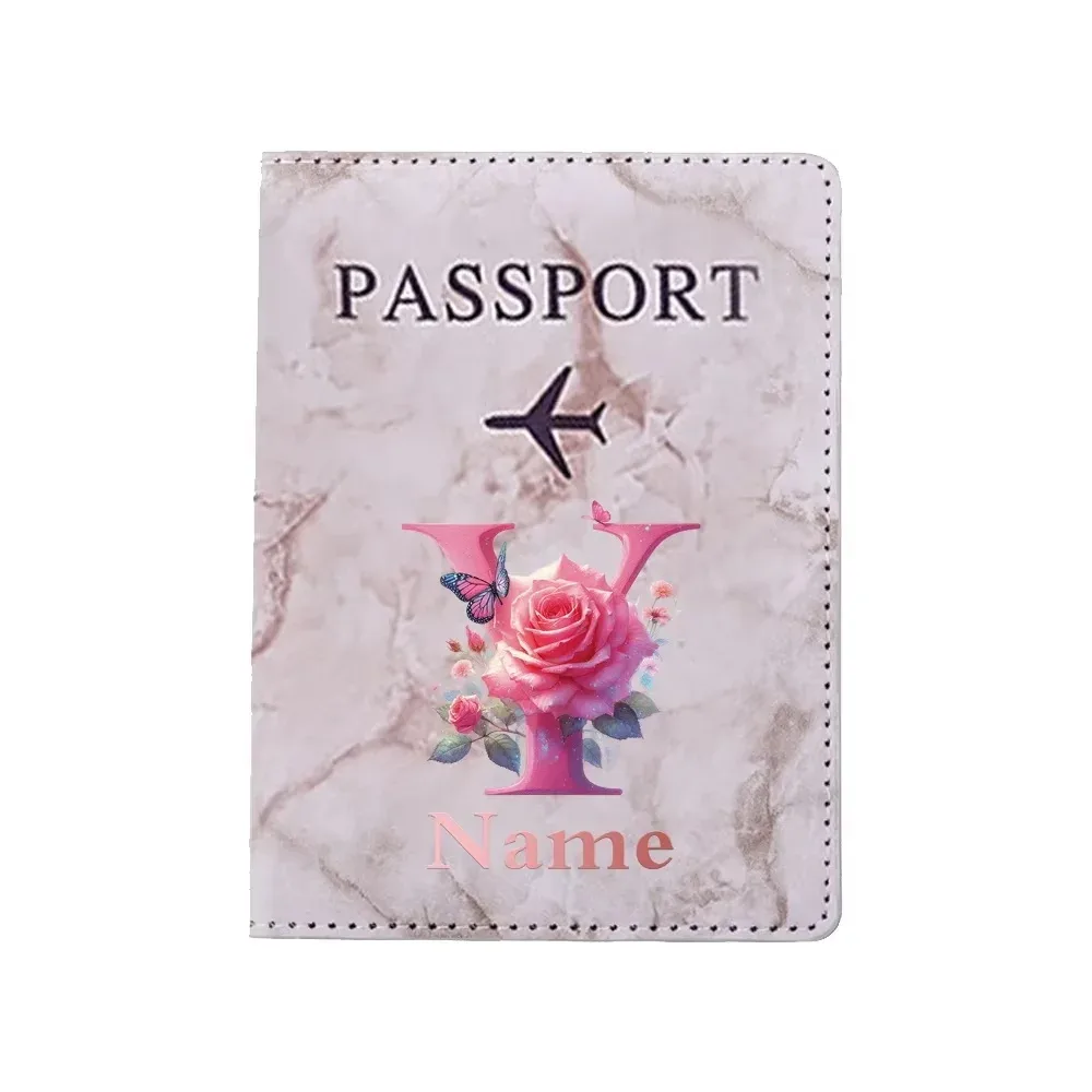 porte-passeport personnalisé avec lettres florales, nom personnalisé, pratique pour les voyages, les affaires, les mariages, cadeau
