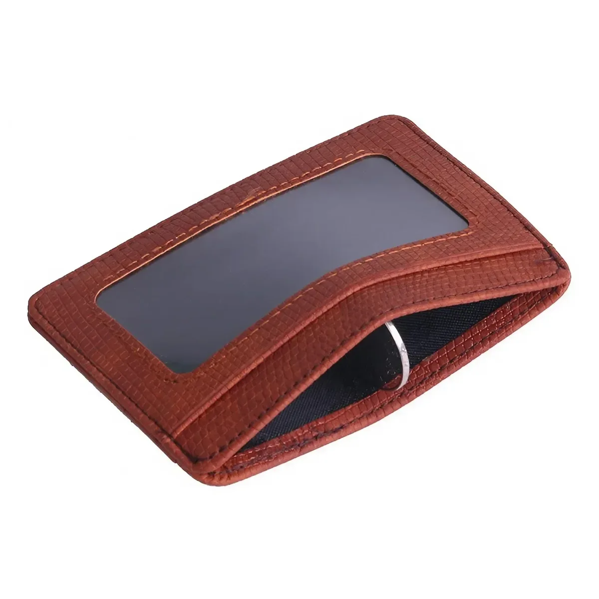 mini portefeuille de voyage en cuir pu, porte-cartes, motif lézard, fenêtre d'identification, étui pour hommes et femmes, organisateur de portefeuille compact
