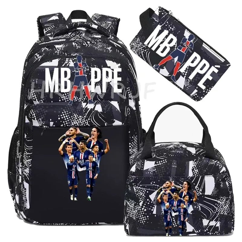 sac à dos pour ordinateur portable m-mbappes, pour femmes et hommes, sacs à dos décontractés pour le sport et le football, sac à dos oxford pour femmes, sac d'école pour hommes, sac de voyage, mochilas 3 pièces