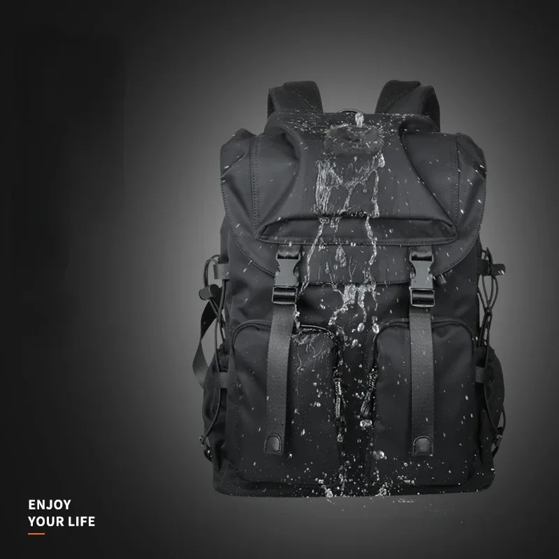 sac dos nylon noir texture jacquard poche limon bandoulière arquée imperméable usage voyage loisirs école affaires