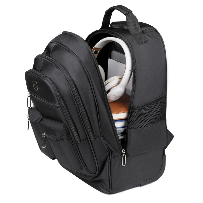 sac à dos de voyage de grande capacité avec roulettes pour hommes, nervures cachées, bagage à main étanche, sac de voyage de week-end, voyage d'affaires, le plus récent