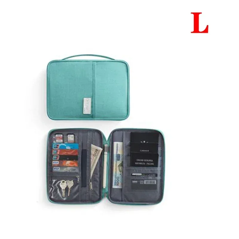 porte-passeport de voyage étanche multifonction pour femmes, housse rose, sacs, organisateur de documents familiaux, sac d'accessoires de voyage