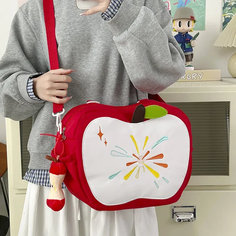 sac à bandoulière grande capacité apple 2026, nouveau sac à dos portable contrasté pour les trajets quotidiens, sac de rangement tendance et décontracté