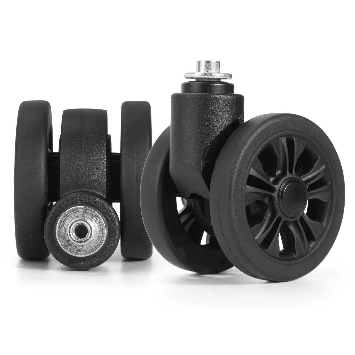 1/2 pièces stln-2 chariot roulette remplacement valise boîte à bagages roues double rangée 360 ° kit de réparation de spinner, roues robustes