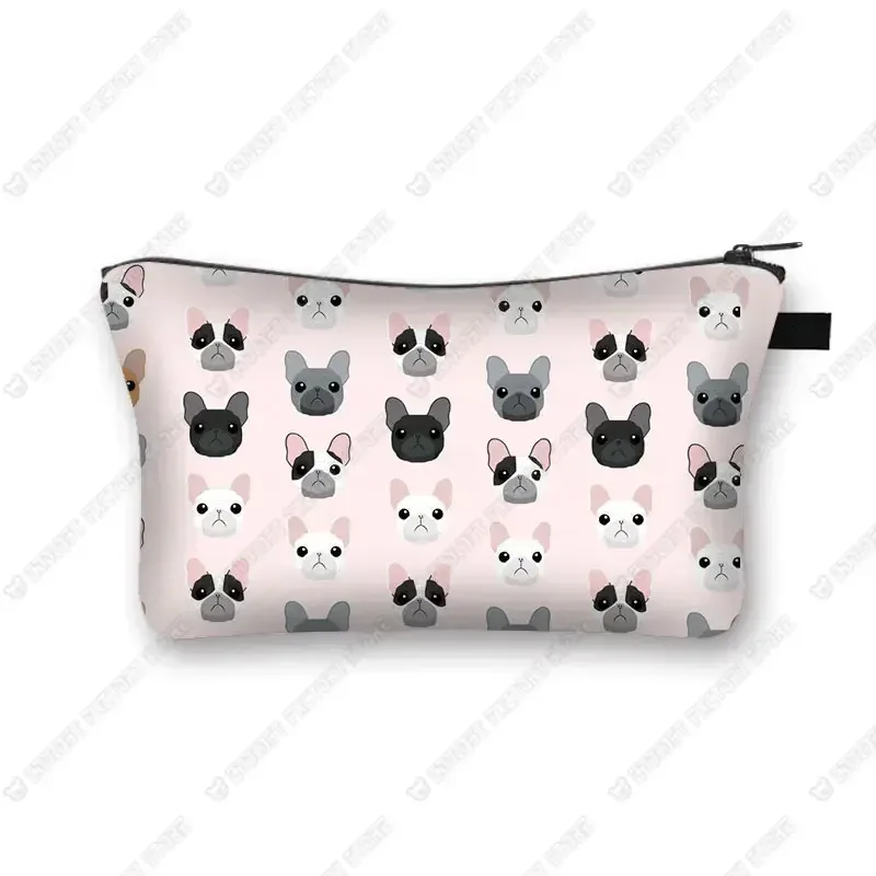 sacs à cosmétiques imprimés chien carlin 3d, motif pékinois mignon pour trousse de maquillage, organisateur nécessaire pour femmes, mini sac à main de voyage