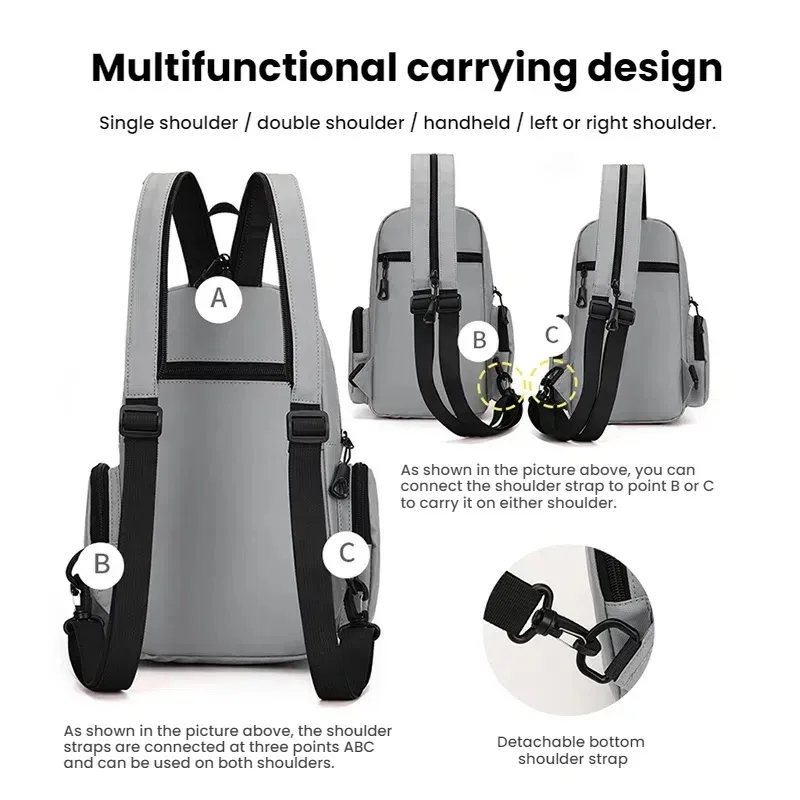 sac de poitrine multifonctionnel pour homme, mini sac à dos oxford pour les trajets quotidiens, les sports de plein air et les voyages