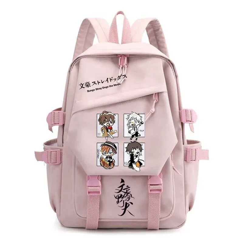 sac à dos anime bungo stray dogs cartoon, cartable pour adolescents, cartable pour hommes et femmes, mode cosplay, ordinateur portable, voyage en plein air, mochila