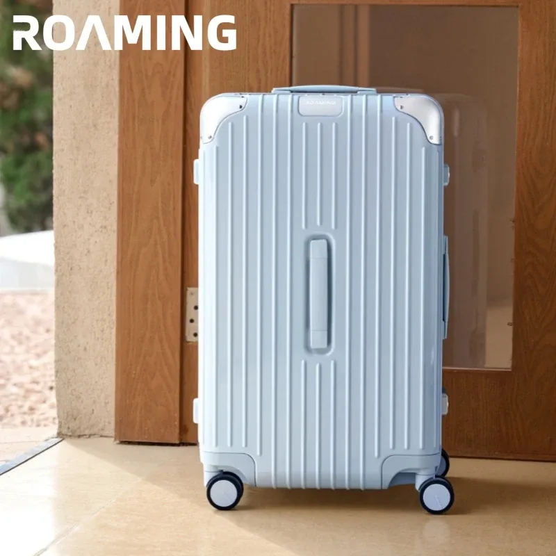 valise de luxe roaming en matériau pc avec cadre en alliage d'aluminium, serrure tsa, bagage à roulettes, grande capacité, 20/24/26/28/30 pouces