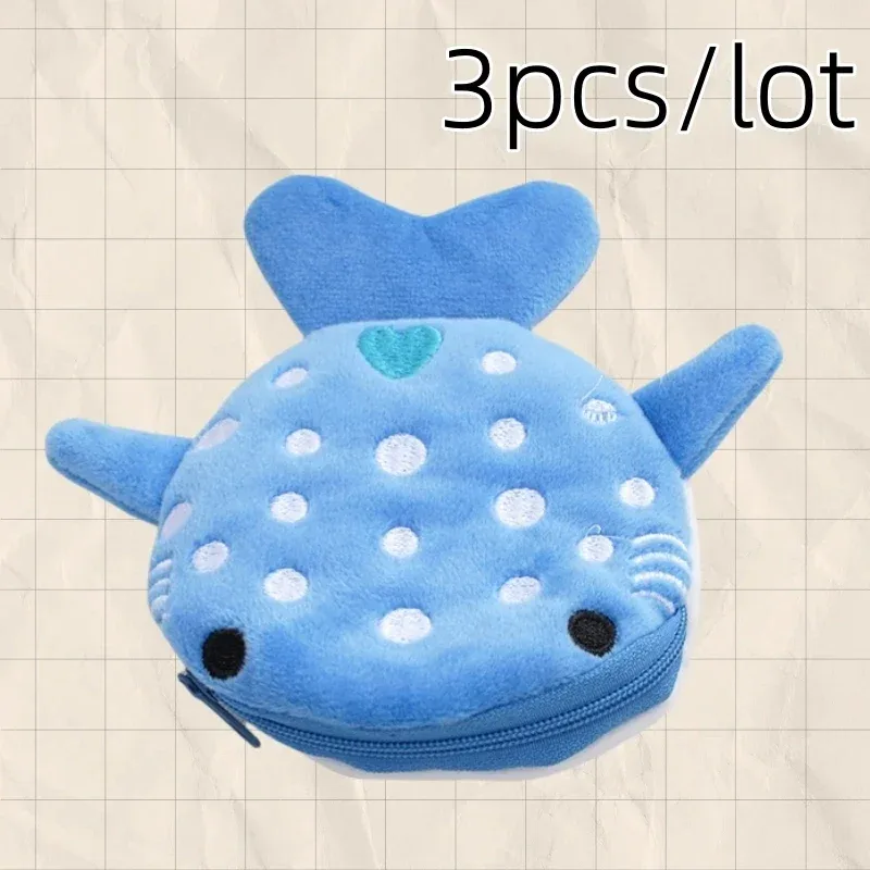 porte-monnaie en peluche requin de dessin animé, mignon porte-monnaie avec porte-clés, organisateur de câbles de données, pochette à fermeture éclair, petit cadeau, nouvelle collection