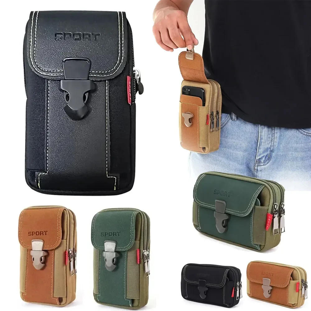 pochette de ceinture unisexe pour téléphone portable pour hommes, étui de téléphone, sac de taille molle, petit sac à dos de ceinture tactique, porte-carte
