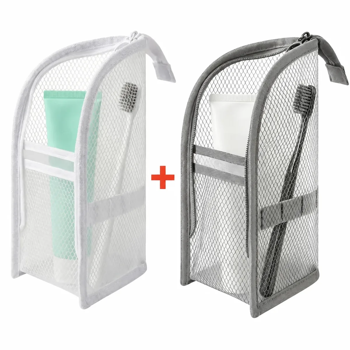 organisateur voyage maille eva gris clair multi compartiments suspension pochette rangement cosmétiques utilisation quotidien voyage