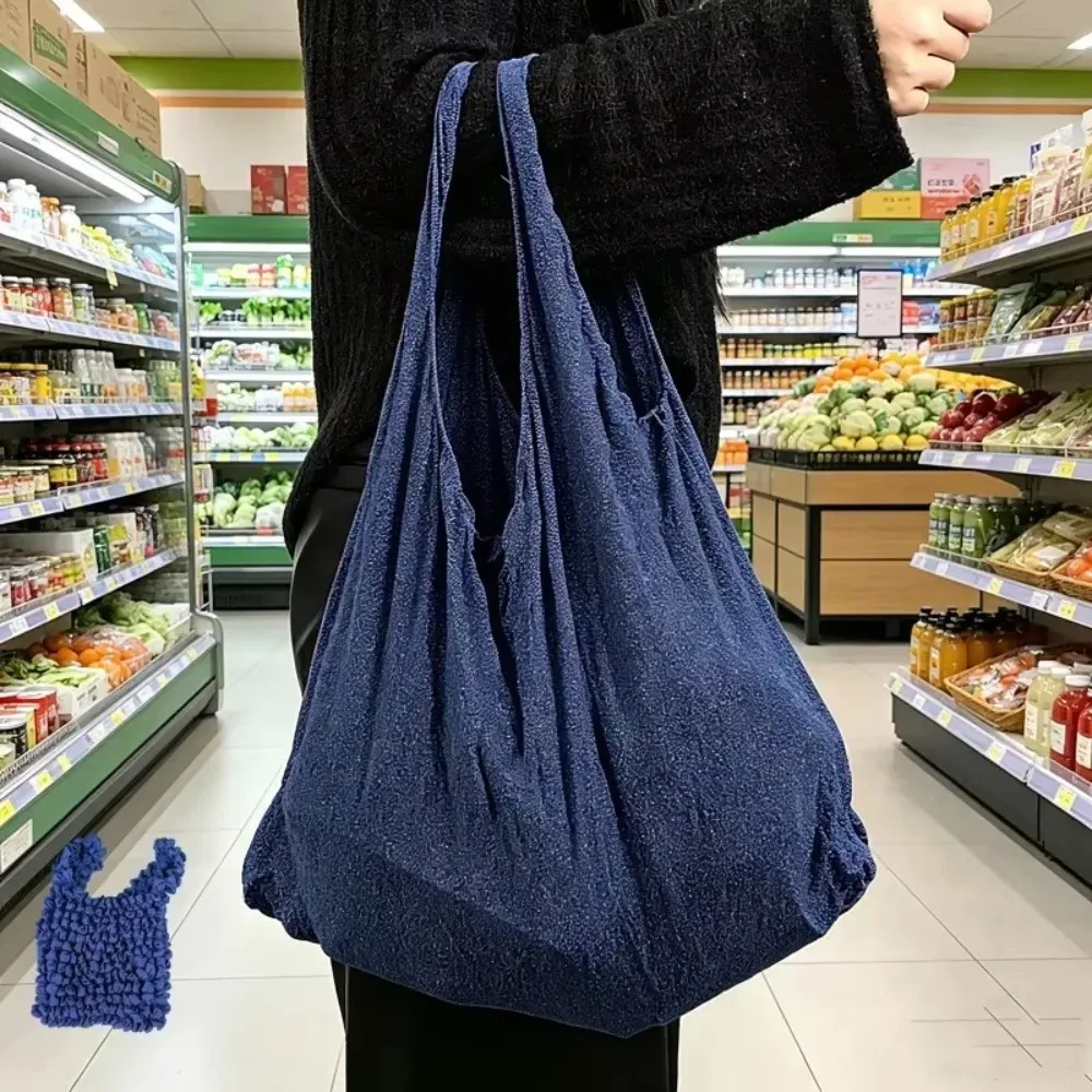 nouveau sac à bulles pliable et extensible, mini sac de courses plissé, grande capacité, sac à main élastique portable, sac de rangement