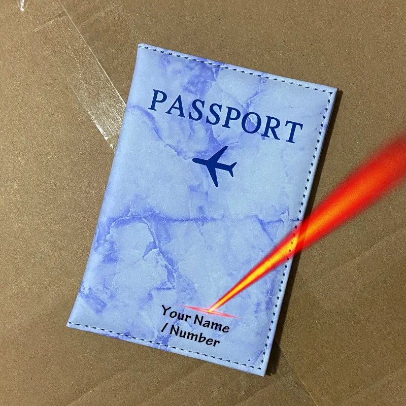 gravure laser personnaliser nom porte-passeport portefeuille de voyage étui à patten en marbre pour passeports couverture de passeport avec noms personnels