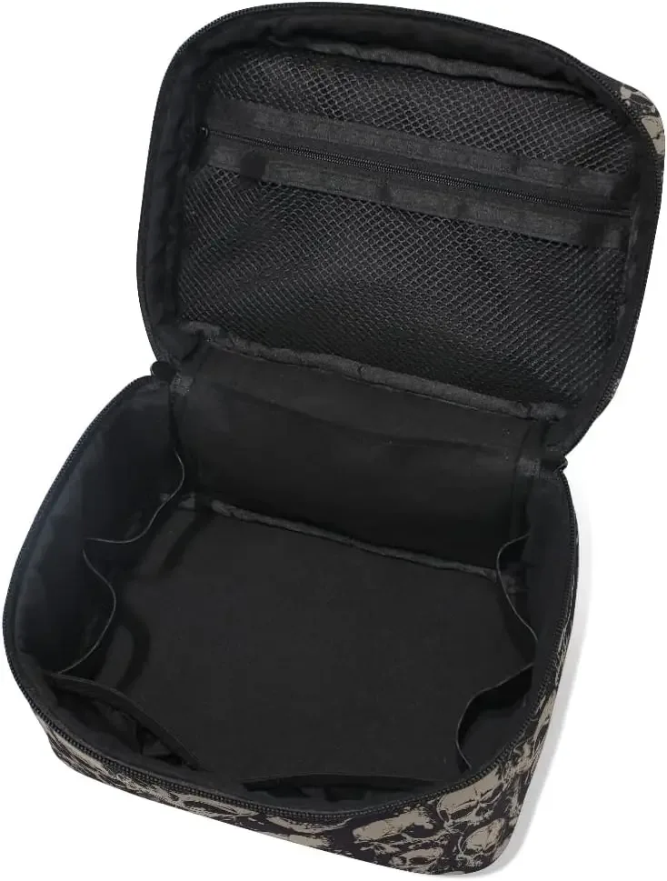 trousse de maquillage gothique crânes, sac de rangement de maquillage de voyage, étuis à cosmétiques, trousse de toilette pour filles, femmes et dames