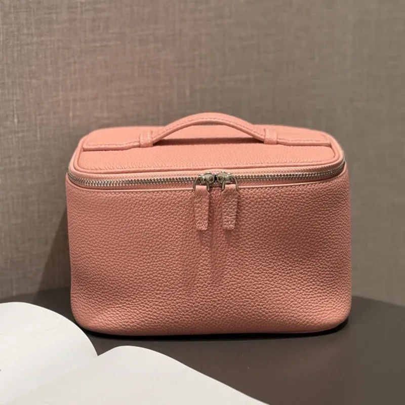 sac à cosmétiques en cuir pour femmes, organiseur de toilette de voyage, cuir véritable de haute qualité, trousse de maquillage de luxe, pratique, grande capacité