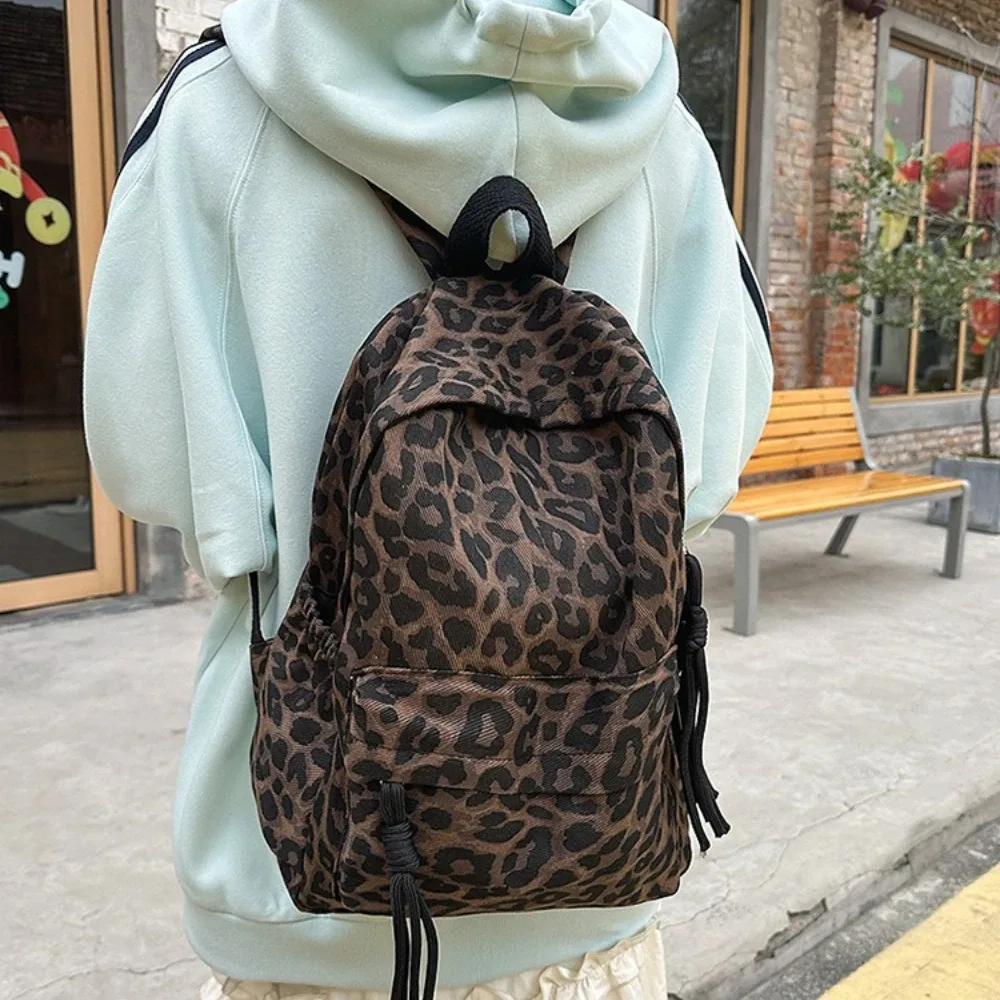 nouveau sac à dos tendance à imprimé léopard pour femmes, sac à dos de voyage décontracté polyvalent, sac à dos style spicy girl, tendance instagram