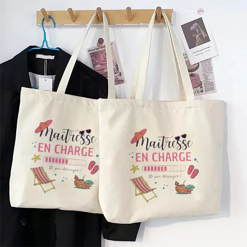 maîtresse en charge sac fourre-tout pour femme, sac à main de vacances tropicales, sac à bandoulière pour voyage, shopping, cadeau de remise de diplôme unique pour enseignant