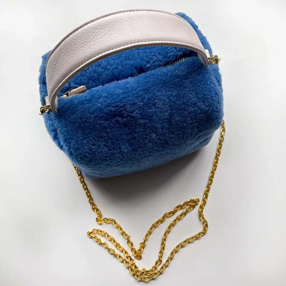mode fourrure laine d'agneau sacs à main rabat femme conception doux en peluche filles chaîne messager sac à bandoulière bandoulière dames sac à main sacs à main