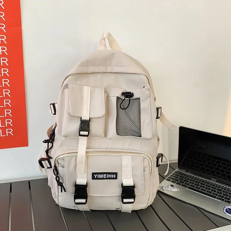 sac à dos à poches multiples pour hommes et femmes, sac de styliste avec boucle d'insertion en toile, sacs à dos pour ordinateur portable pour adolescents, sacs d'école pour étudiants
