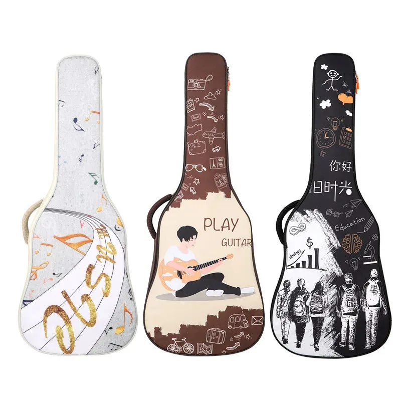 jebag à motif créatif avec sangles à double lancement, sac à dos acoustique rembourré, étui étanche, sacs à dos, 40/41 pouces
