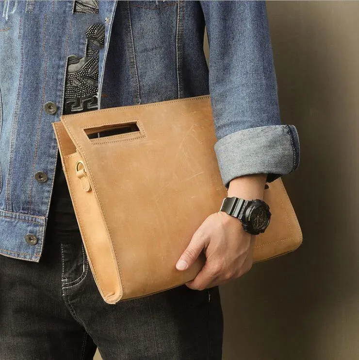 maheu porte-documents en cuir sac de fichiers pochette de documents en cuir véritable en vedette sac à main de fichier a4 en cuir de cheval fou affaires formelles