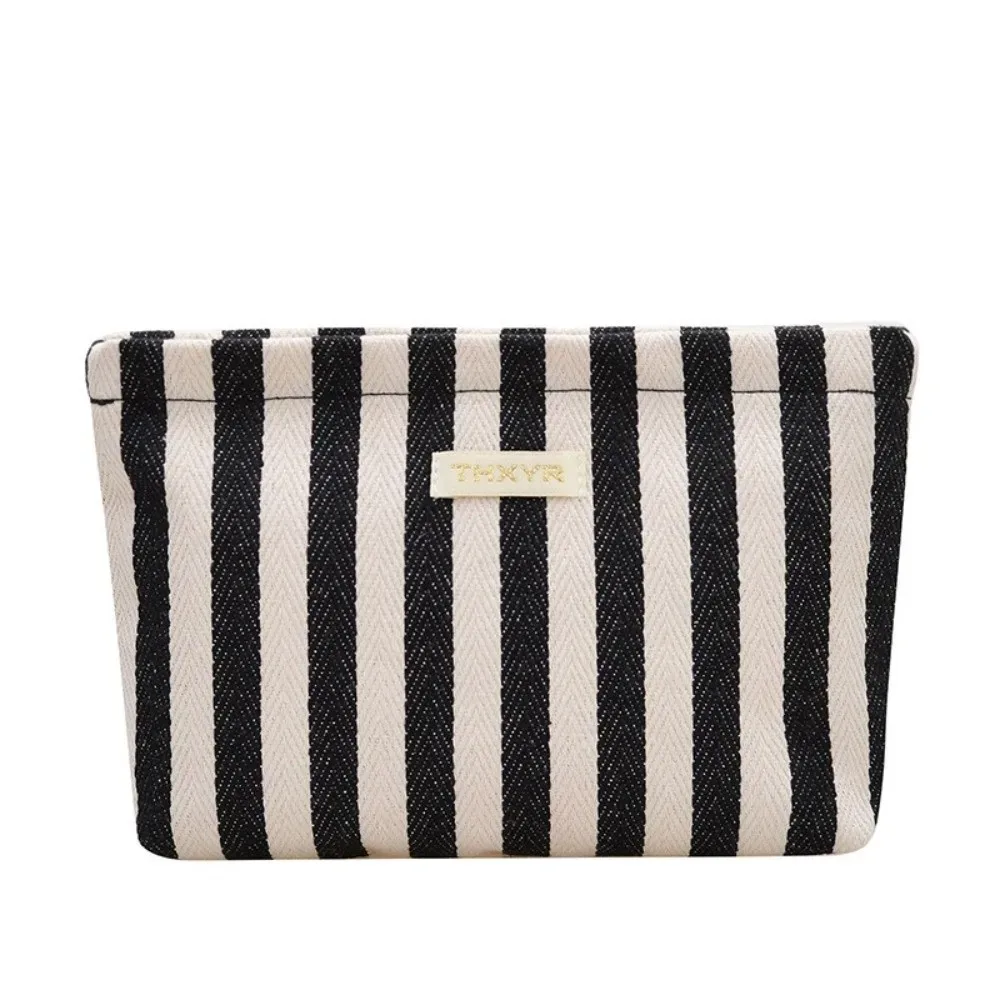 Nouvelle trousse de toilette portable à rayures, légère, grande capacité, avec fermeture éclair, organiseur de maquillage, sac à main multifonctionnel, voyage